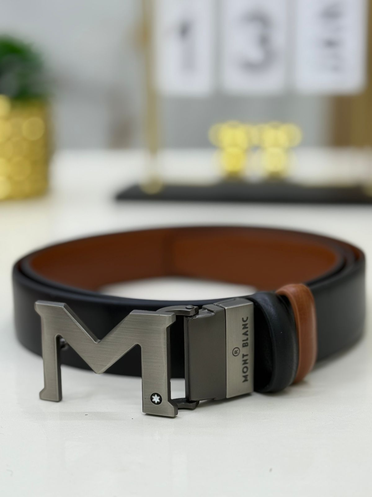 Mont Blanc M Logo Belt