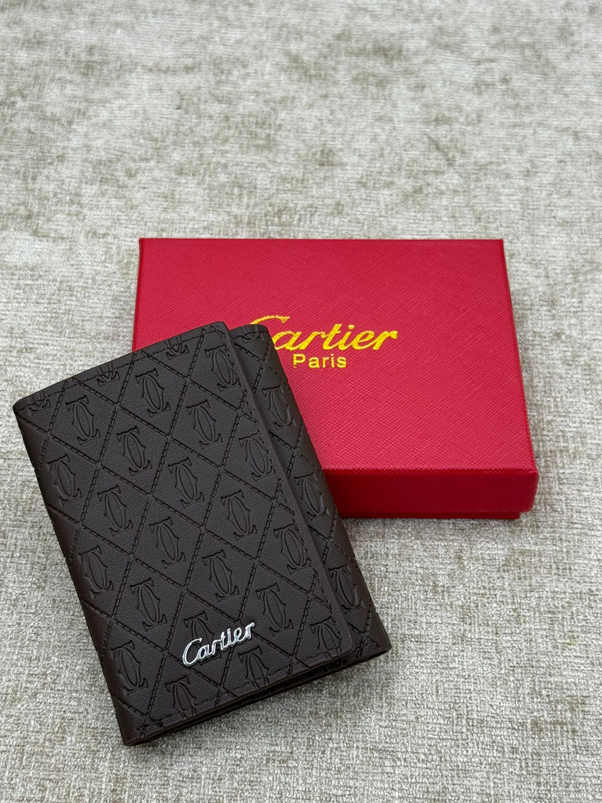 Cartier Monogram Vertical Men’s Wallet with Red Gift Box