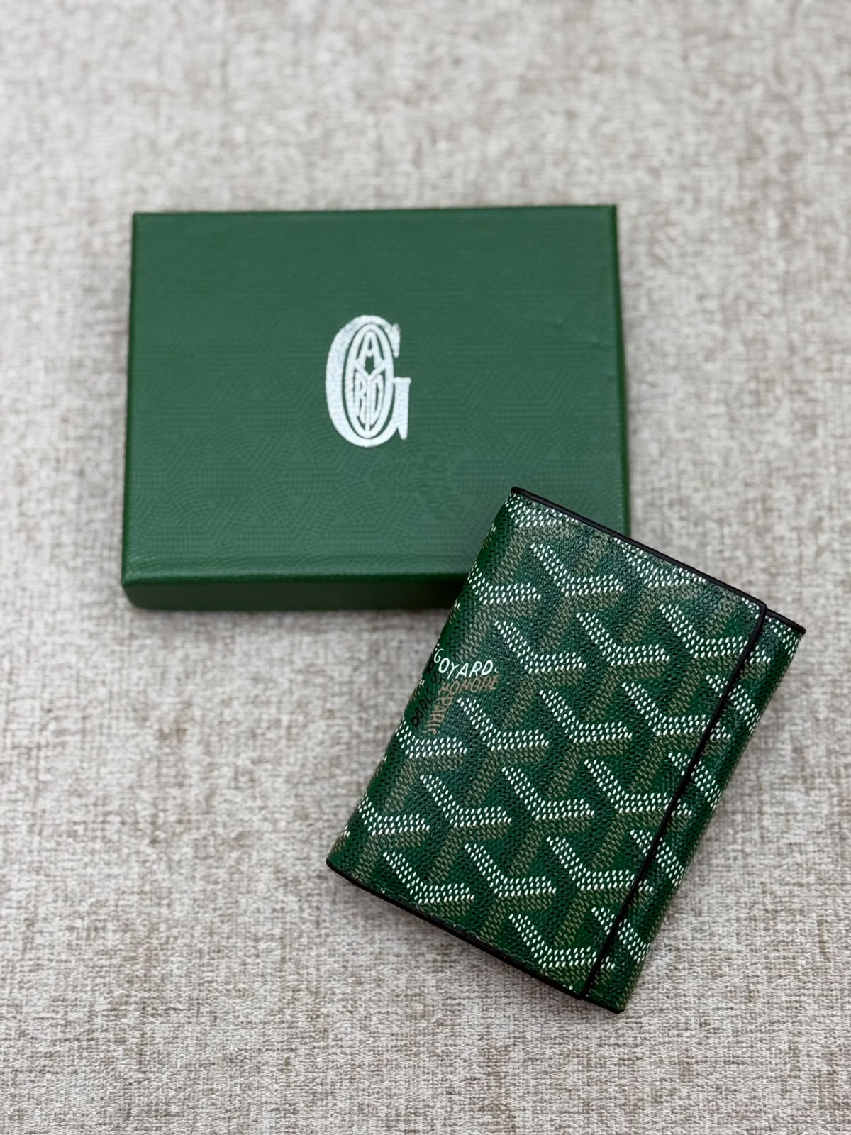Card Wallet – green Goyardine. - MA STORE
