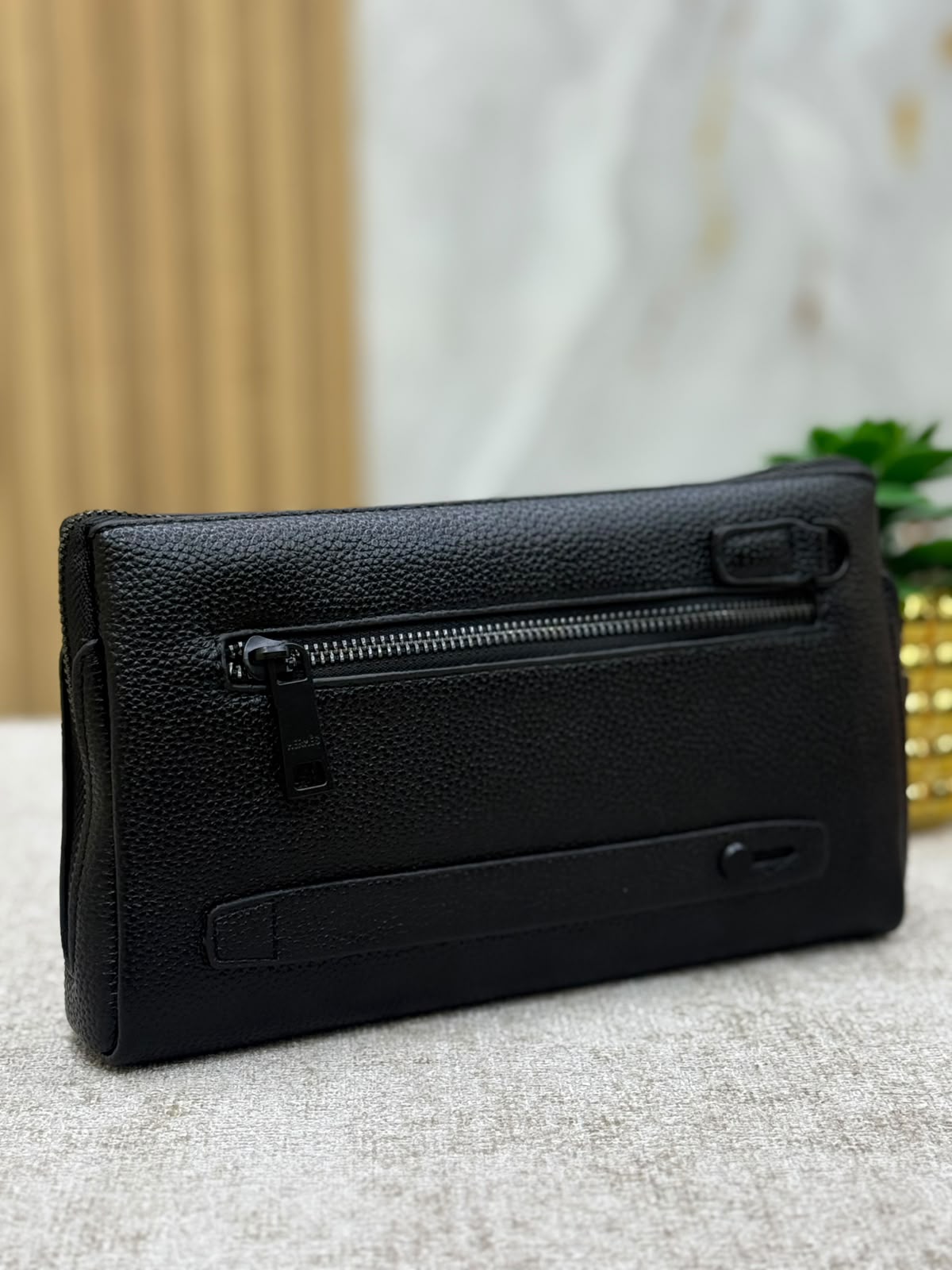 Black Leather Clutch / Long Wallet – Horse & Carriage Embossed Design. - MA STORE