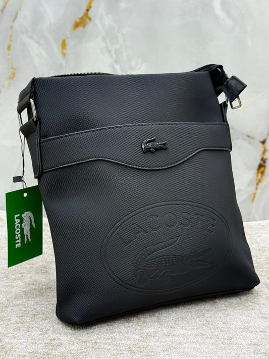 Classic Embossed Flat Crossbody Messenger Bag
