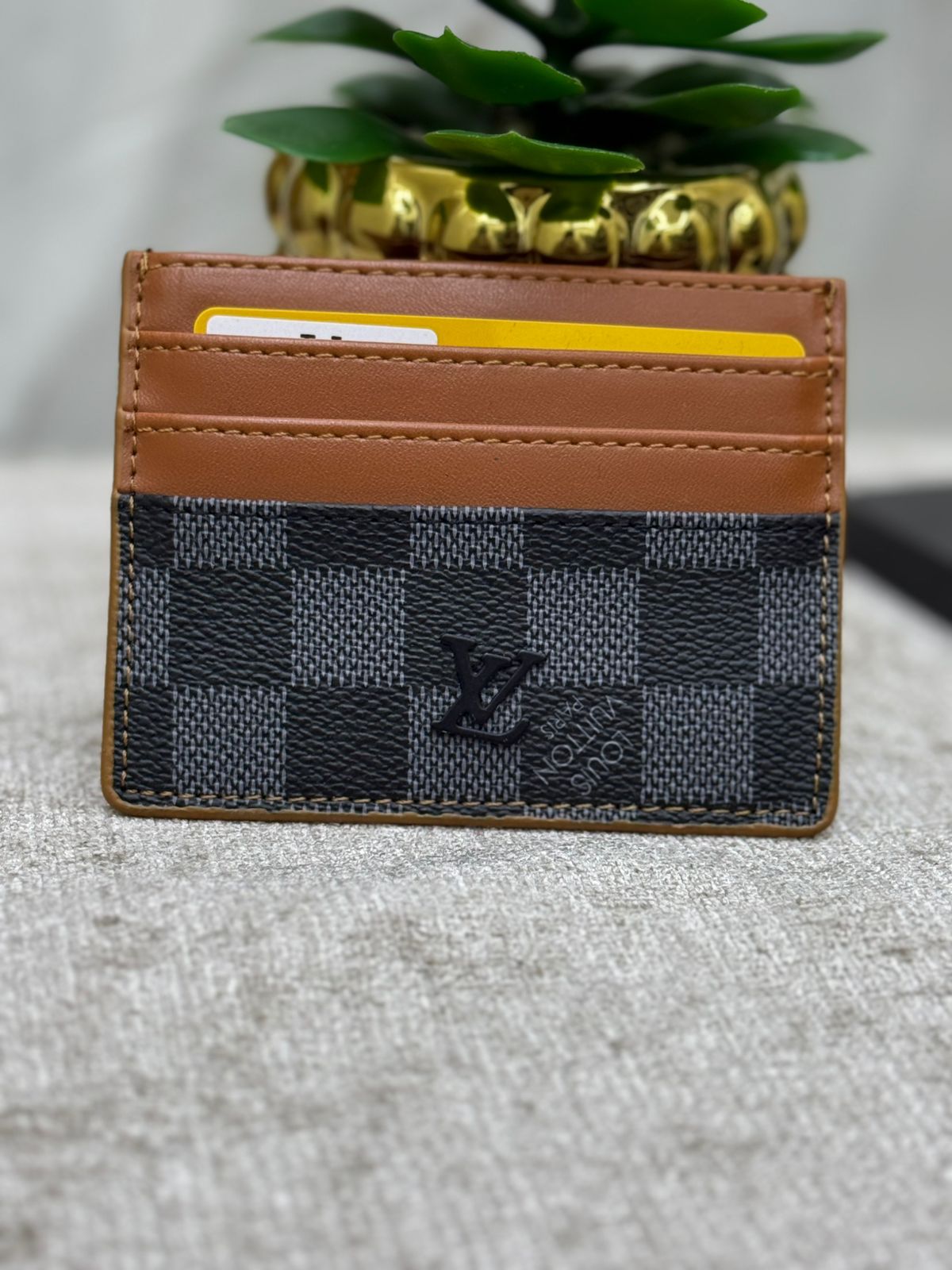 Cream Grain Card Holder