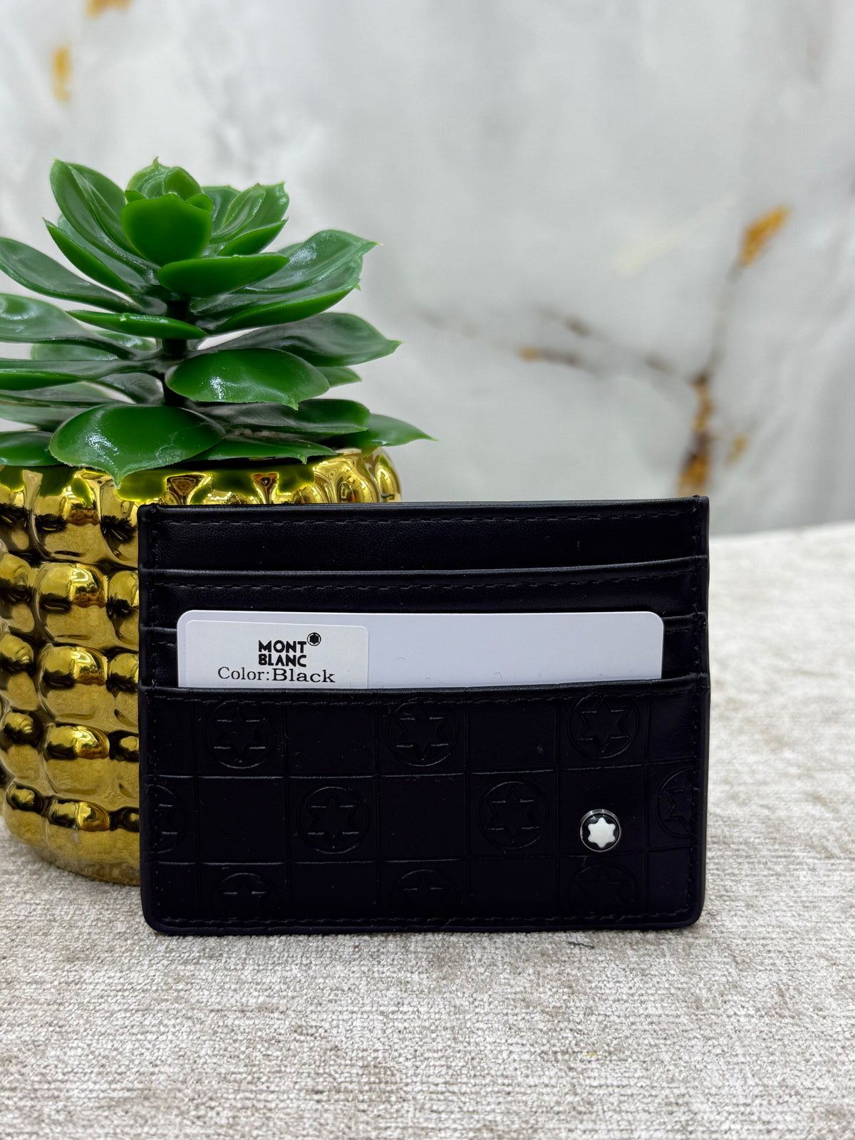 Creased Leather Card Holder