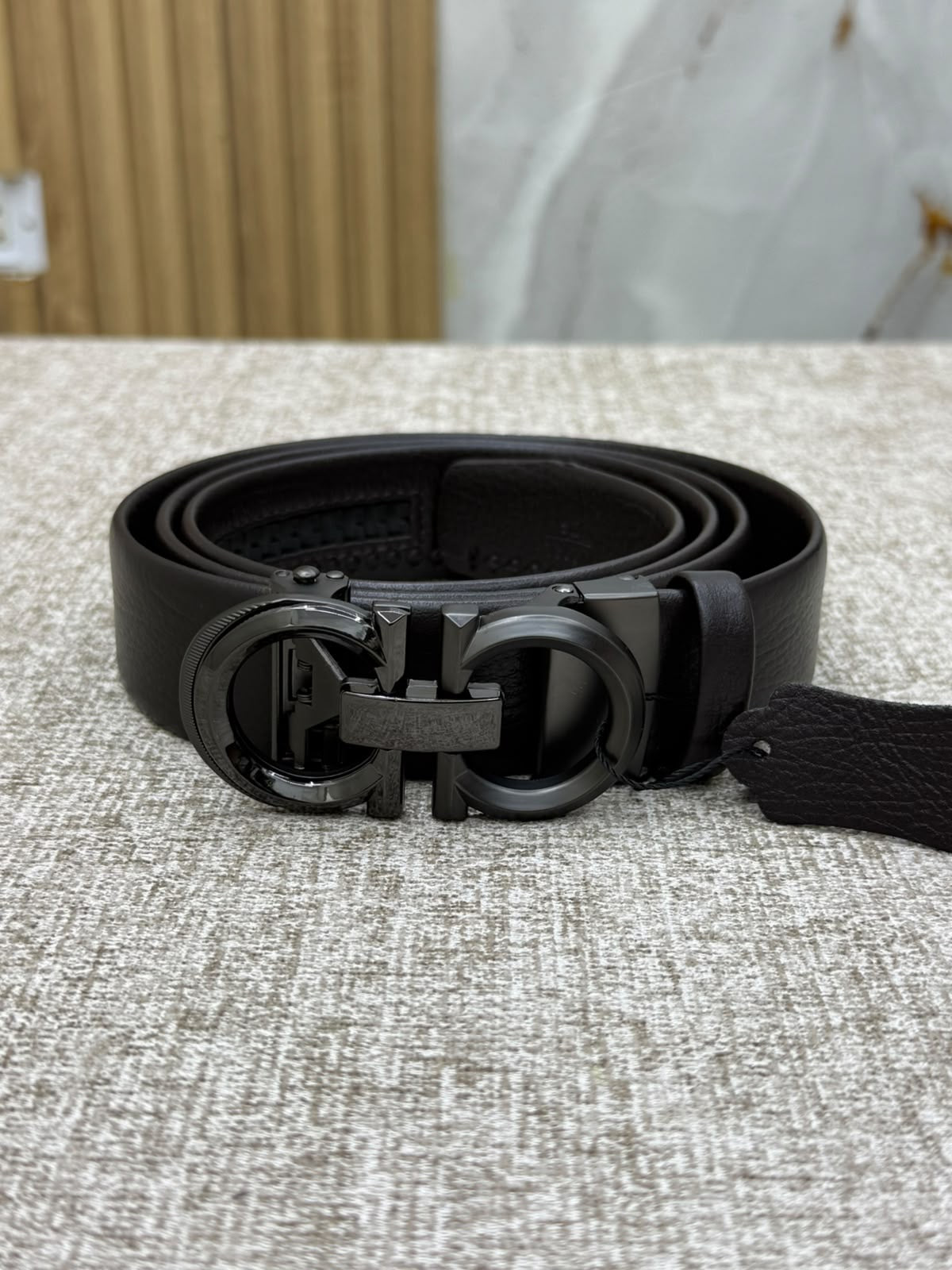 Espresso Leather Belt