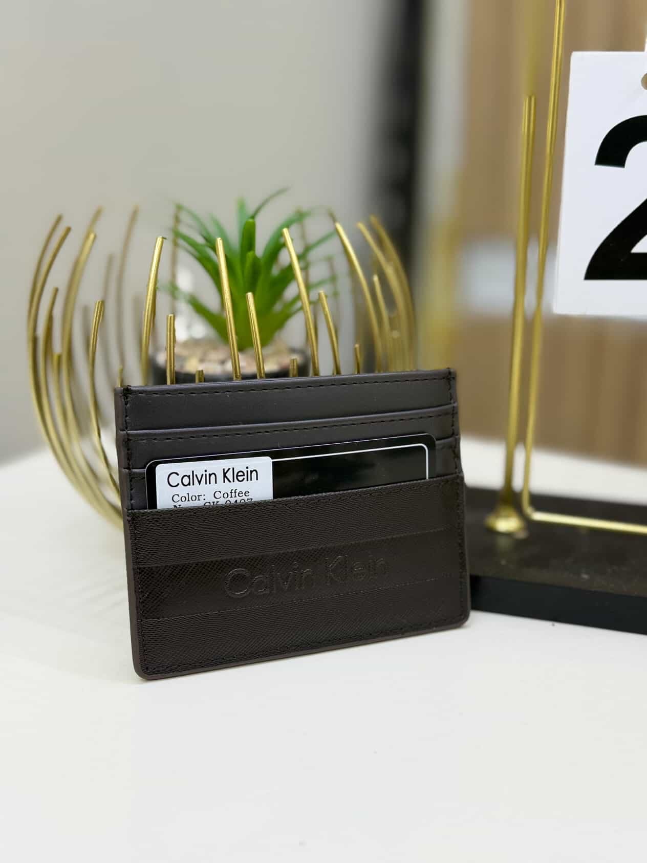 Calvin klein side emblem card holder