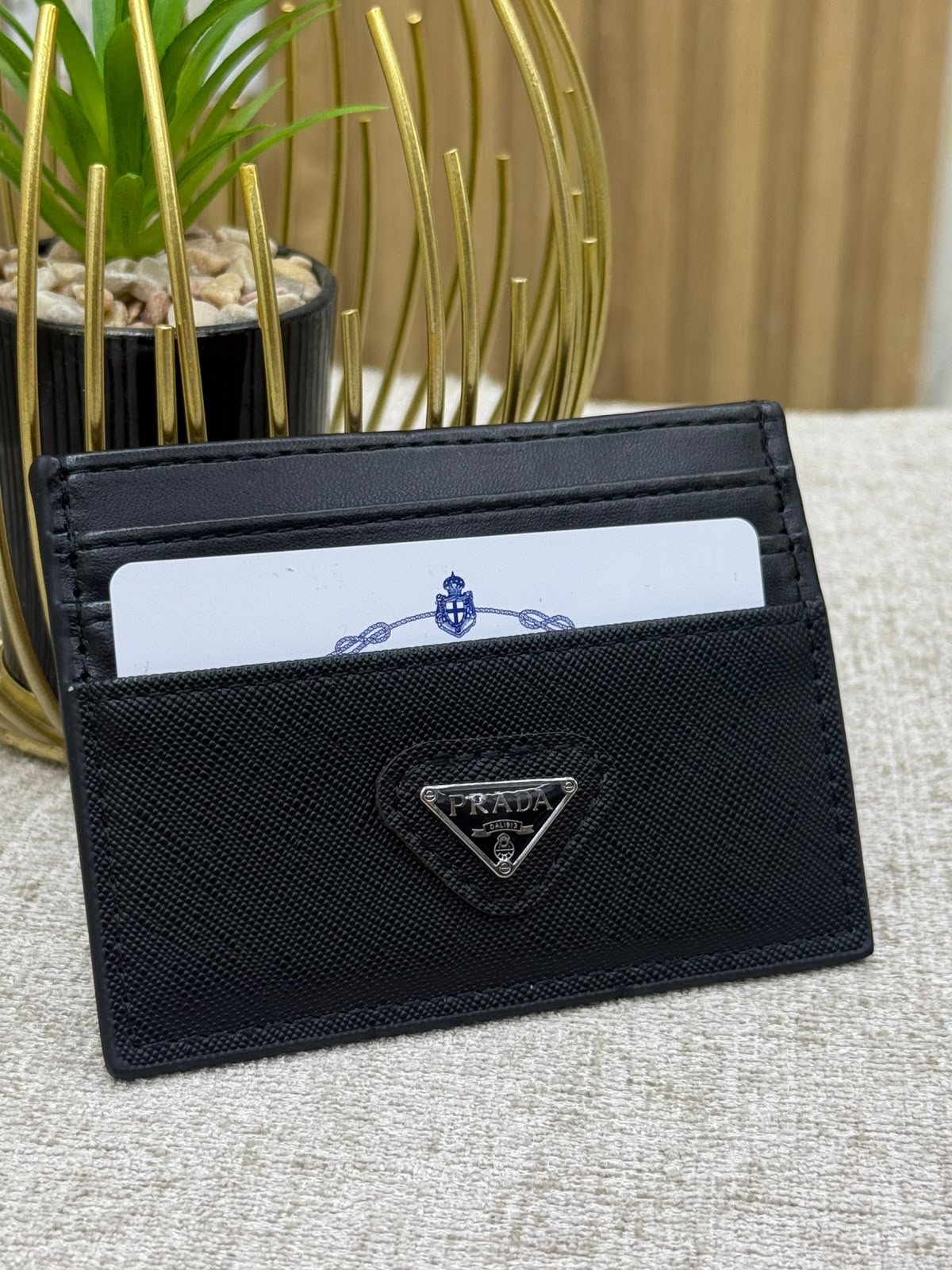Black Saffiano Card Holder