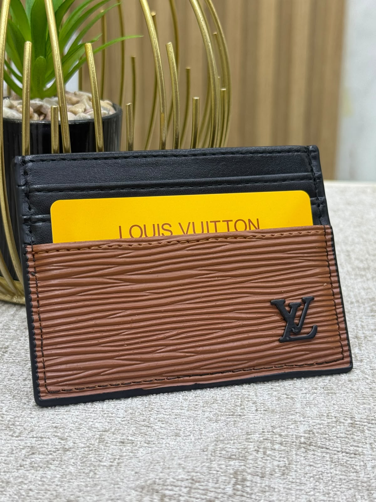 Textured Leather Card Holder