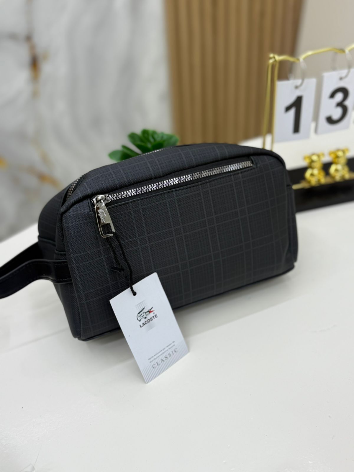 Lacoste Lined Grid Handbag