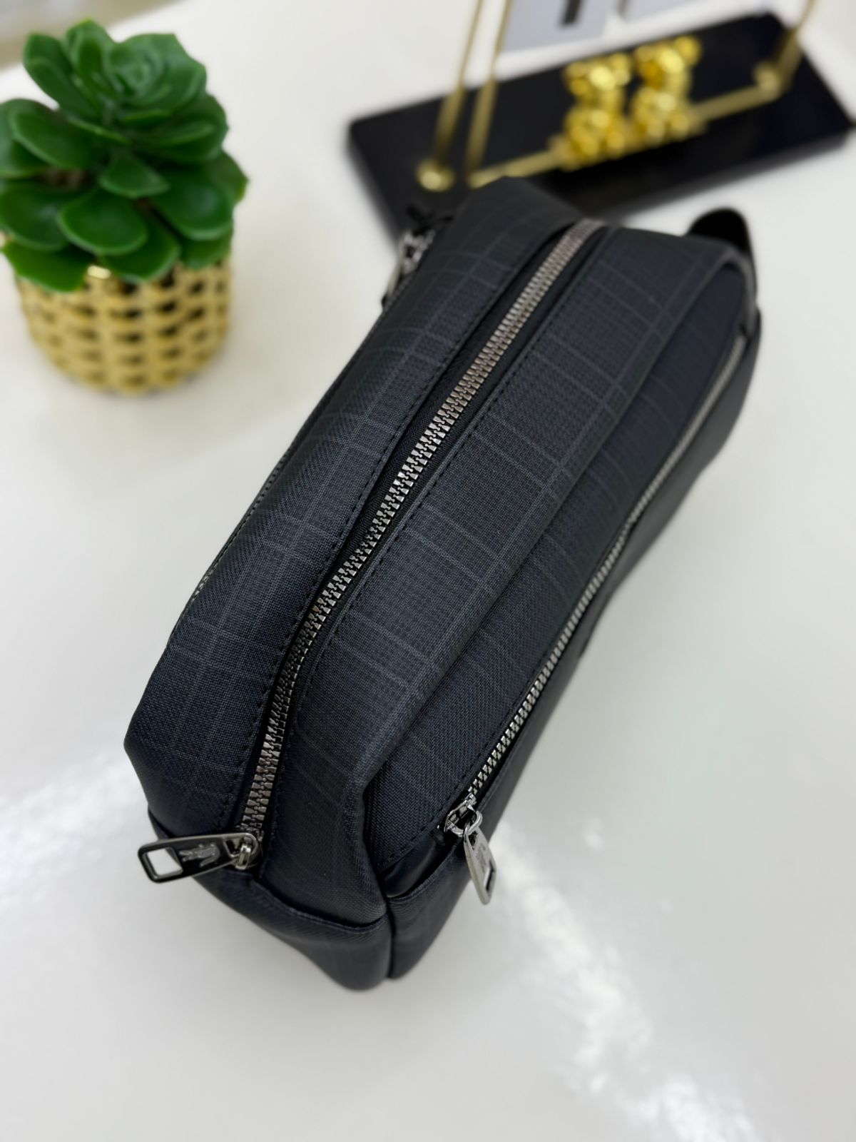 Lacoste Lined Grid Handbag