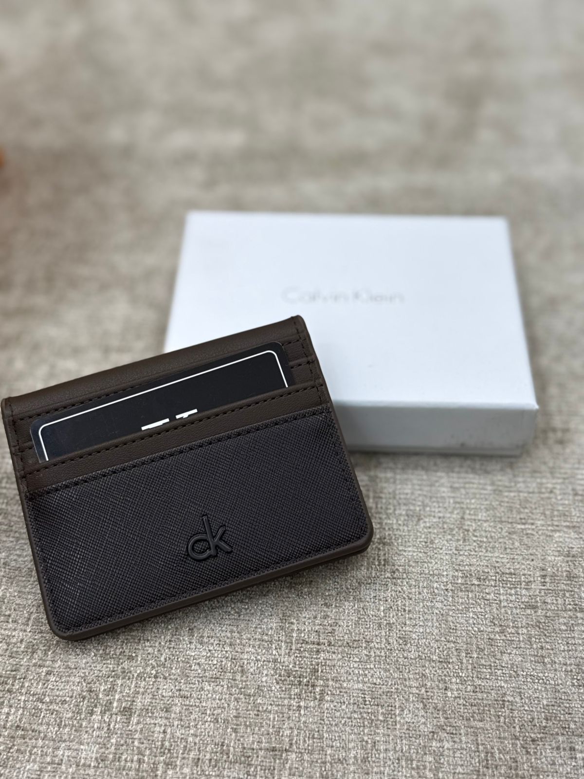 Calvin Klein Snap Card Holder Wallet with White Gift Box