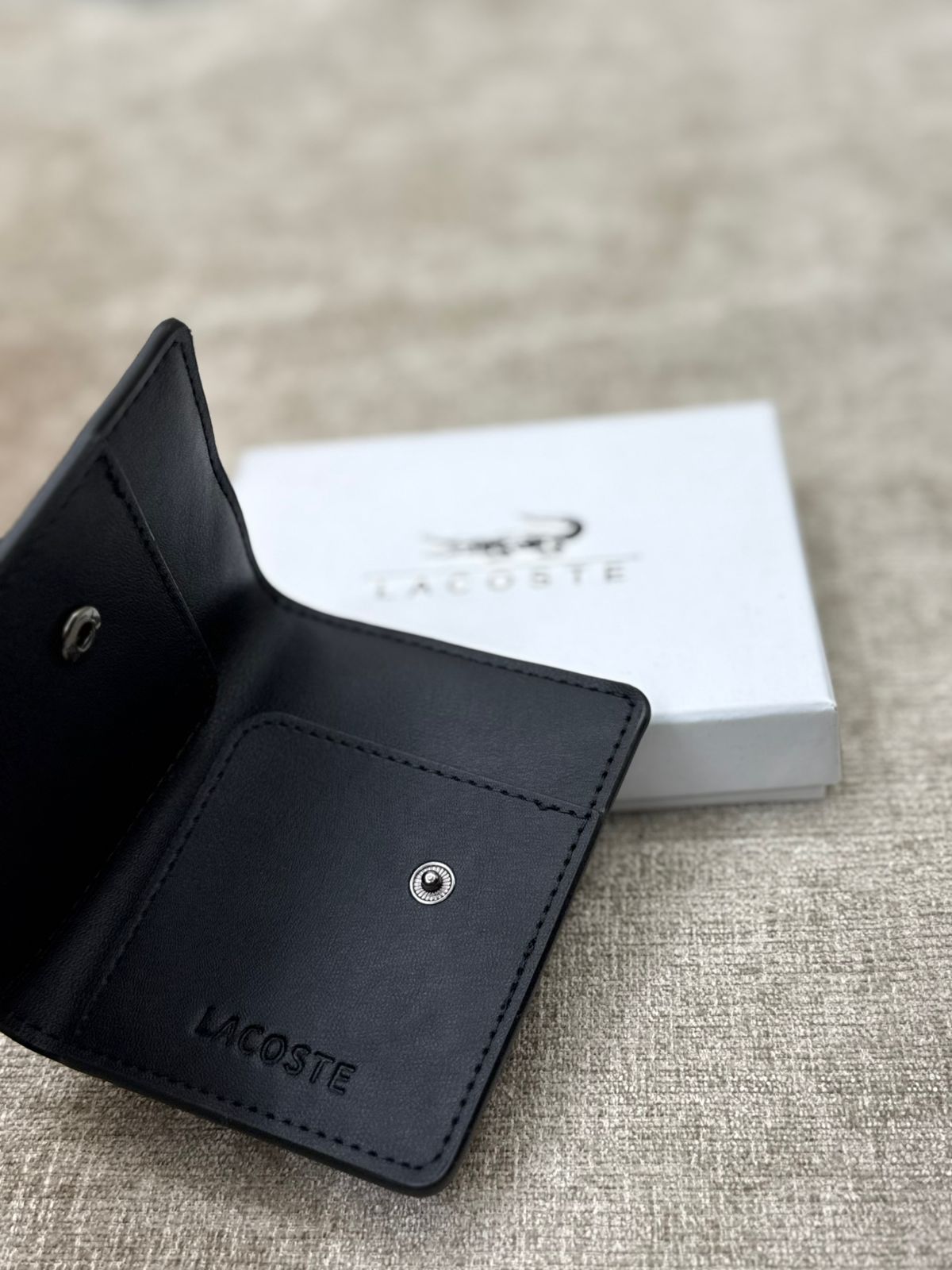 Lacoste Snap Card Holder Wallet with White Gift Box