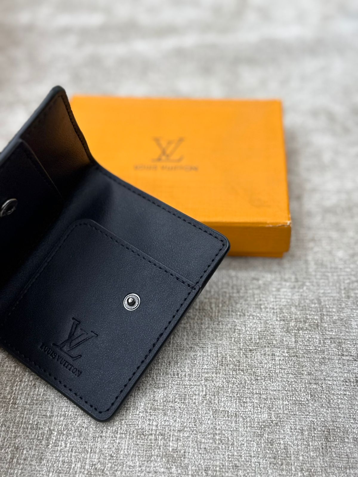 Louis Vuitton Damier Card Holder Wallet with Orange Gift Box