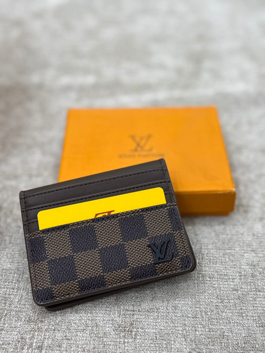 Louis Vuitton Damier Card Holder Wallet with Orange Gift Box