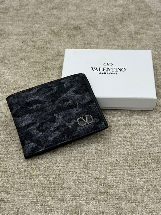 Black Valentino Garavani Camo Men’s Wallet with Gift Box