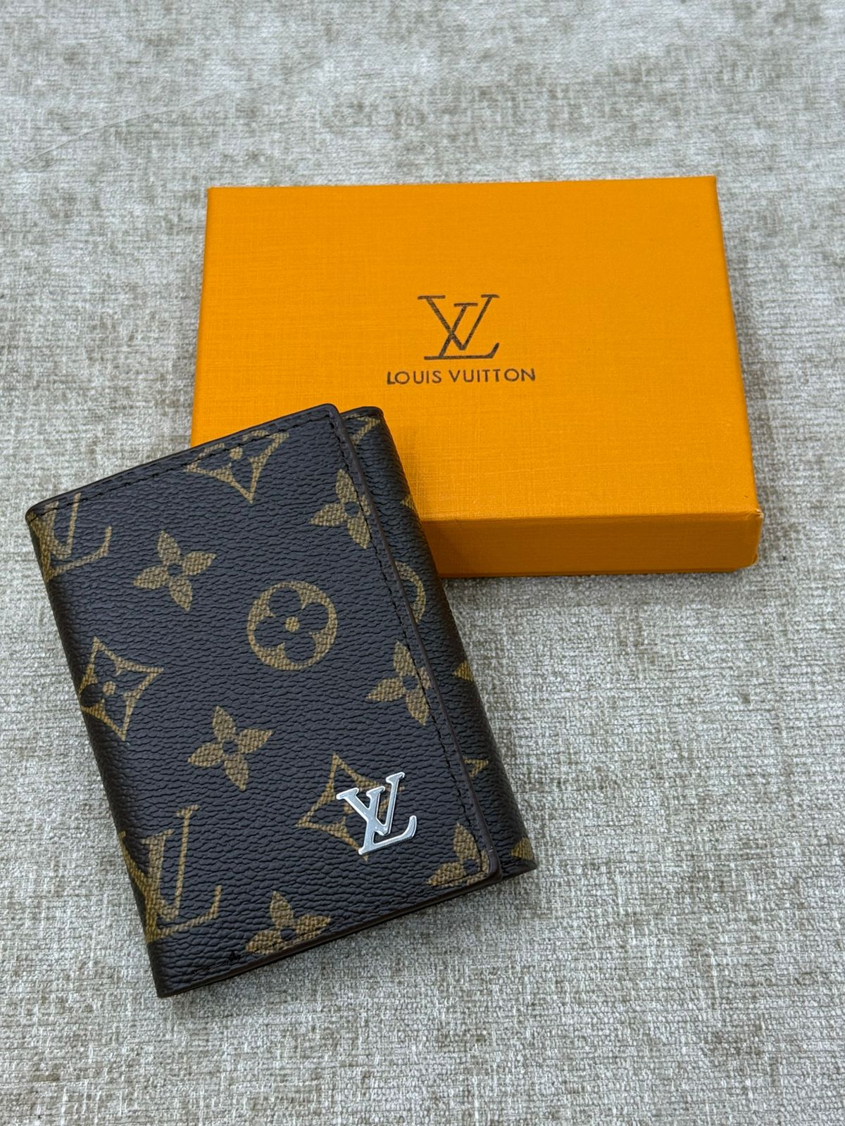 Monogram Vertical Men’s Wallet with Orange Gift Box
