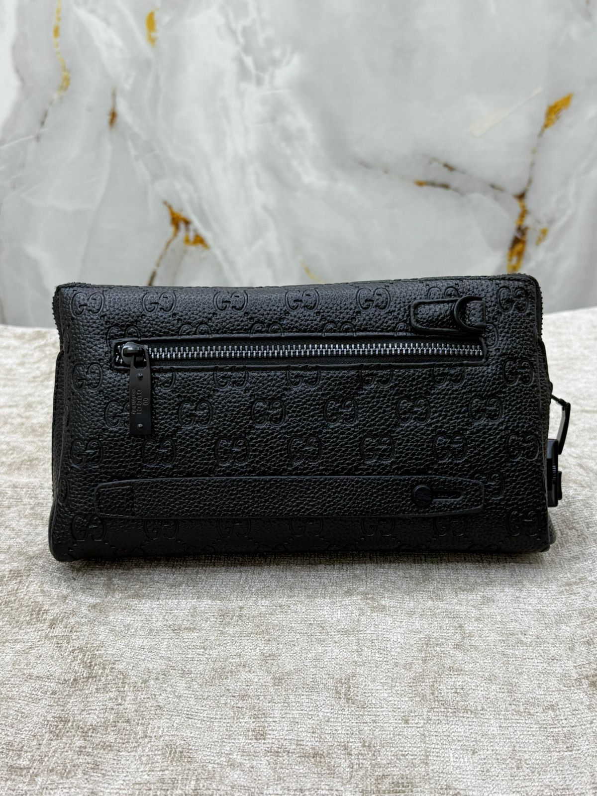 Gucci Monogram Leather Clutch Bag