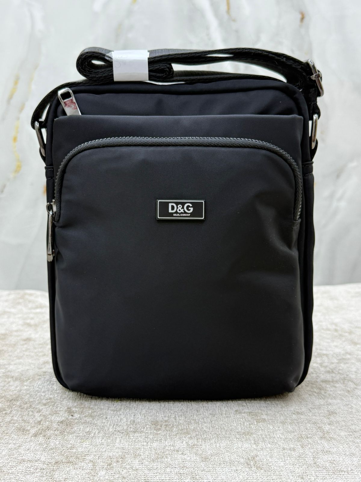 Dark Grey Men’s Crossbody Shoulder Bag with Adjustable Strap