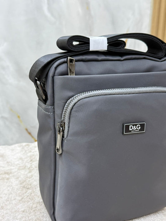 Dark Grey Men’s Crossbody Shoulder Bag with Adjustable Strap