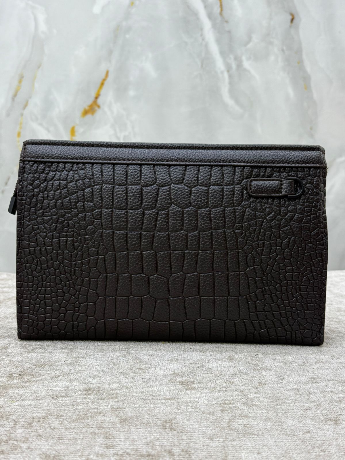 Lacoste Crocodile-Texture Leather Clutch Bags