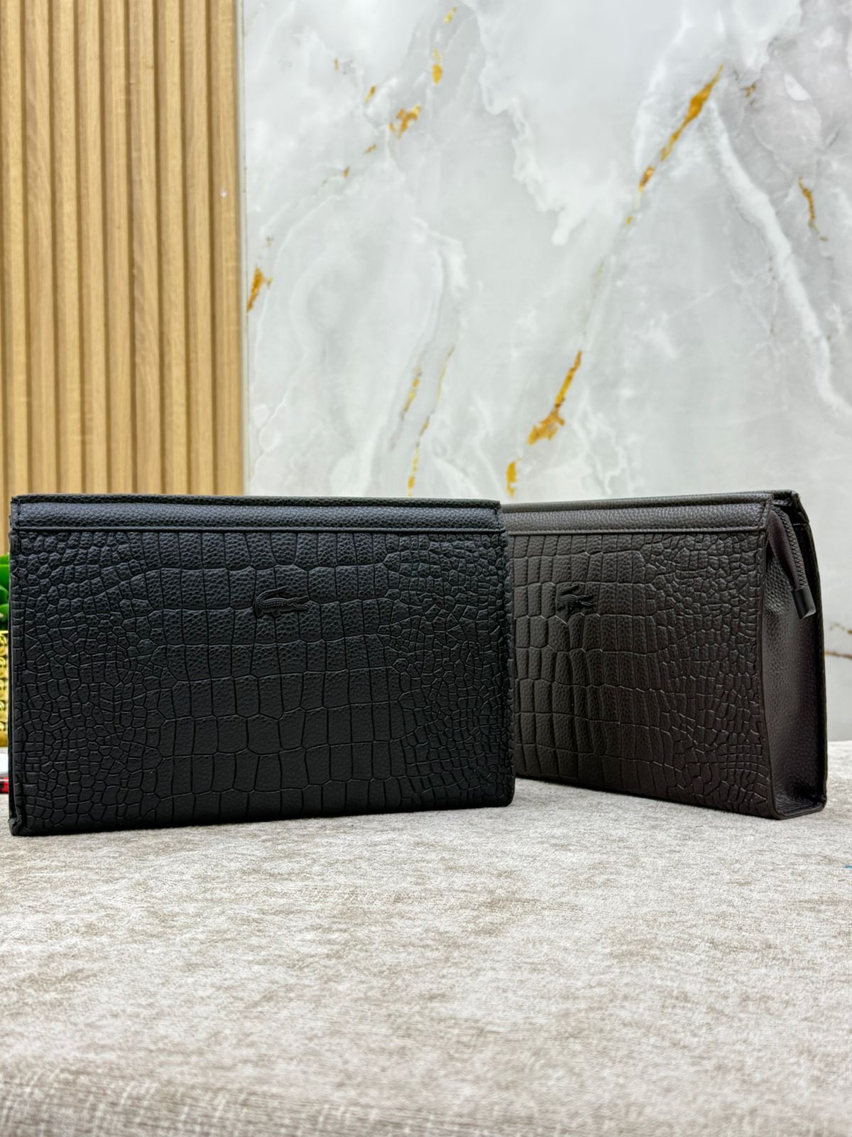 Textured Leather Clutch Bag