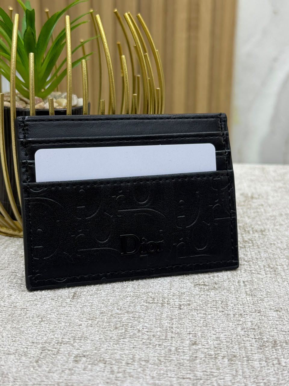Geometric Pattern Black Card Holder