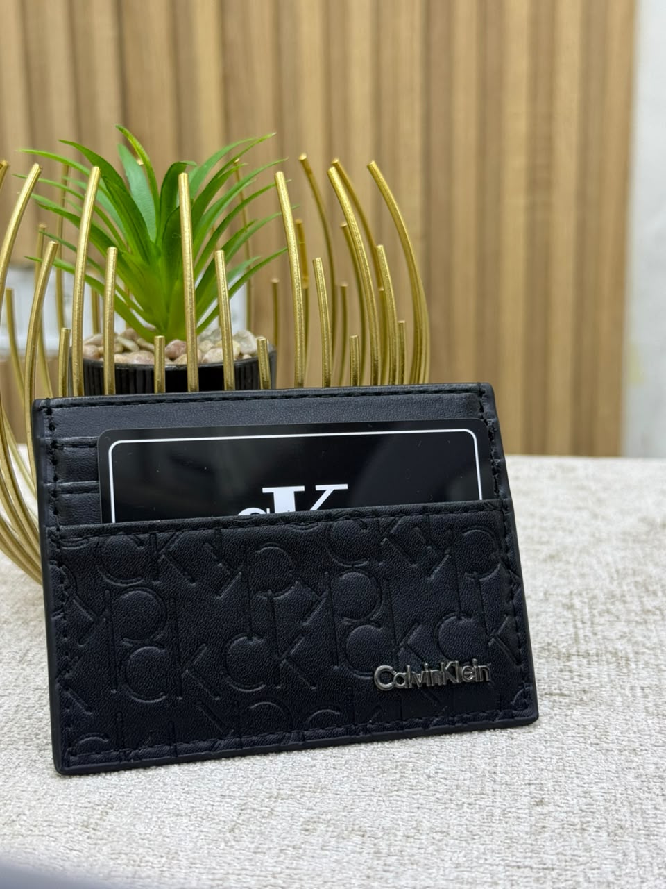 Monogram Black Card Holder