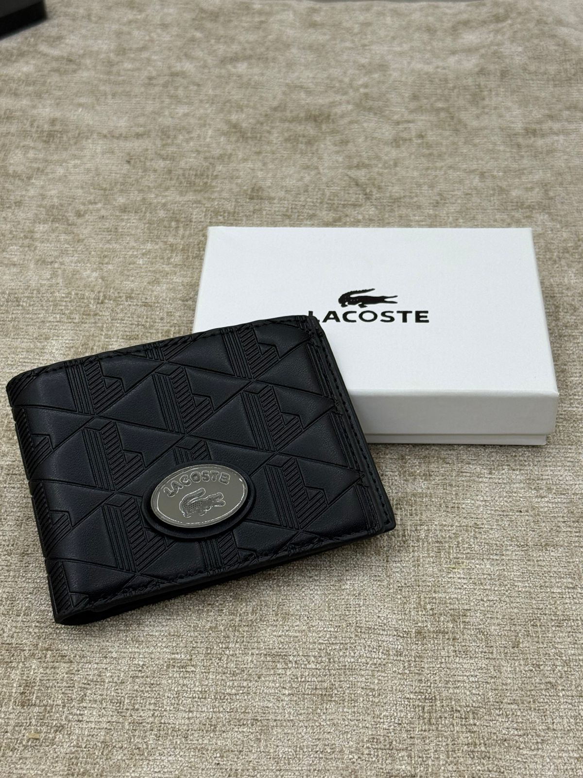 Black Geometric Men’s Wallet with Gift Box