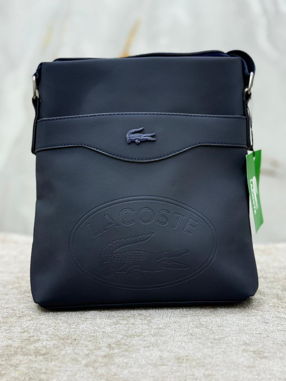 Classic Embossed Flat Crossbody Messenger Bag