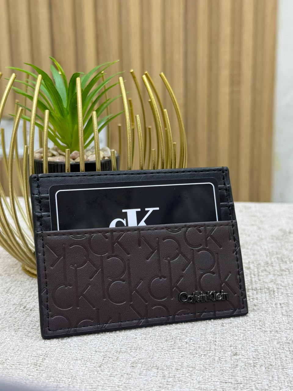 Monogram Brown Card Holder