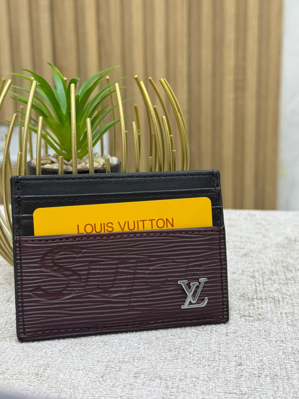 Burgundy Ripple Card Holder